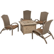 Aspen 38 In. Faux Wood Square Gas Fire Pit Table