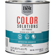 Do it Best Color Solutions Latex Self-Priming Satin Interior Wall Paint  Bright White  1 Qt.