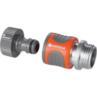 Gardena Premium 1 Male  1 Female Metal Tap-To-Hose Quick Connect Connector Kit