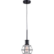 Home Impressions 1-Bulb Black Incandescent Hexagon Cage Style Pendant Light Fixture