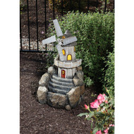 Best Garden 11.8 In. W. x 25 In. H. x 15.3 In. L. Resin Windmill Fountain
