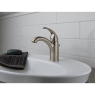 Peerless Apex Brushed Nickel 1-Handle Lever 4 In. Centerset Bathroom Faucet with Pop-Up