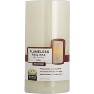 Inglow 6 In. H. x 3 In. Dia. Cream Wax Pillar Flameless Candle