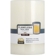 Inglow 6 In. H. x 4 In. Dia. Cream Rustic Wax Pillar Flameless Candle