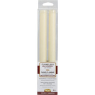 Inglow 9 in. H. Cream Wax Taper Flameless Candle (2-Pack)