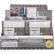 Everlasting Cool Warm White 30-Bulb Micro LED Battery Operated Light Set with Silver Wire