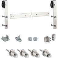 National Satin Nickel Steel Up to 200 Lb. Barn Door Track Hardware Kit