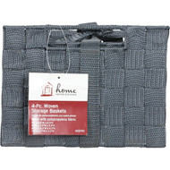Home Impressions 4-Piece Woven Storage Basket Set  Gray