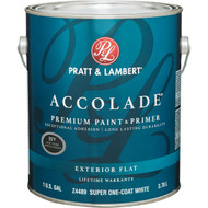 Pratt & Lambert Accolade 100% Acrylic Paint & Primer Flat Exterior House Paint  Super One Coat White  1 Gal.