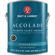 Pratt & Lambert Accolade 100% Acrylic Paint & Primer Flat Exterior House Paint  Deep Base  1 Gal.