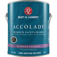 Pratt & Lambert Accolade 100% Acrylic Paint & Primer Eggshell Exterior House Paint  Super One Coat White  1 Gal.