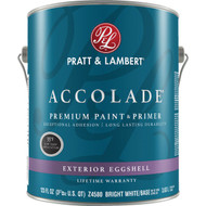 Pratt & Lambert Accolade 100% Acrylic Paint & Primer Eggshell Exterior House Paint  Bright White Base  1 Gal.