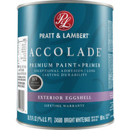 Pratt & Lambert Accolade 100% Acrylic Paint & Primer Eggshell Exterior House Paint  Bright White Base  1 Qt.