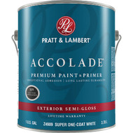 Pratt & Lambert Accolade 100% Acrylic Paint & Primer Semi-Gloss Exterior House Paint  Super One Coat White  1 Gal.