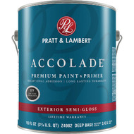 Pratt & Lambert Accolade 100% Acrylic Paint & Primer Semi-Gloss Exterior House Paint  Deep Base  1 Gal.