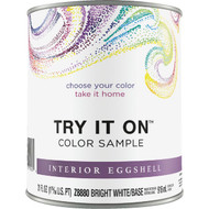 Try It On Eggshell Interior Paint Color Sample  Bright White Base  1 Qt.