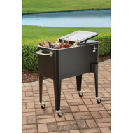 SunJoy 60-Quart 4-Wheeled Cooler  Brown