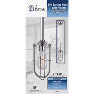 Home Impressions Indus 1-Bulb Brushed Nickel Incandescent Pendant Light Fixture