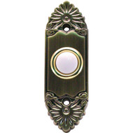 IQ America Wired Antique Brass Scroll Lighted Doorbell Button