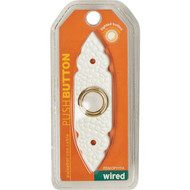 IQ America Wired Antique White Lighted Doorbell Button