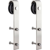 National Satin Nickel Interior Barn Door Strap Hanger  (2-Pack)