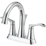 Home Impressions Chrome 2-Handle Lever 4 In. Centerset Bathroom Faucet with Pop-Up