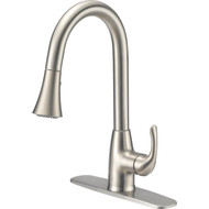 Home Impressions 1-Handle Lever Pull-Down Kitchen Faucet with Side Spray  Brushed Nickel