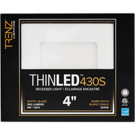 Liteline Trenz ThinLED 4 In. New Construction/Remodel IC Rated White 550 Lm. 3000K Square Recessed Light Kit