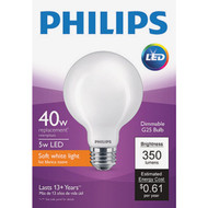 Philips 40W Equivalent Soft White G25 Medium Frosted LED Decorative Light Bulb