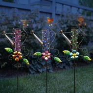 Alpine Solaris Metal  Plastic  & Glass Rain Gauge 39 In. H. Solar Stake Light