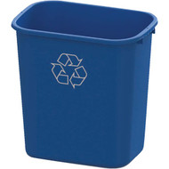 Impact 28 Qt. Blue Plastic Recycle Wastebasket