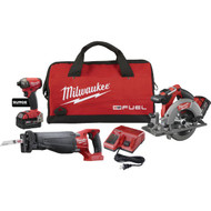 Milwaukee 3-Tool M18 FUEL Lithium-Ion Brushless Impact Driver  Sawzall & Circular Saw Cordless Tool Combo Kit