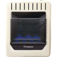 ProCom 10 000 BTU Natural Gas or Propane Gas Vent-Free Thermostat Control Blue Flame Wall Heater