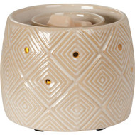 Candle Warmers Illuminaire White Ceramic Geometric Fan Fragrance Warmer