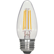 Satco 40W Equivalent Warm White B11 Medium Traditional LED Decorative Light Bulb (2-Pack)