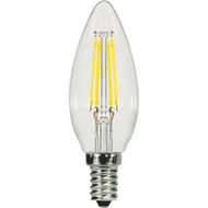 Satco 60W Equivalent Warm White B11 Candelabra Traditional LED Decorative Light Bulb (2-Pack)