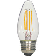 Satco 60W Equivalent Warm White B11 Medium Traditional LED Decorative Light Bulb (2-Pack)