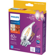 Philips Warm Glow 40W Equivalent Soft White BA11 Candelabra Decorative LED Light Bulb (3-Pack)