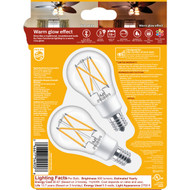 Philips Warm Glow 60W Equivalent Soft White A15 E17 Base Dimmable LED Light Bulb (2-Pack)