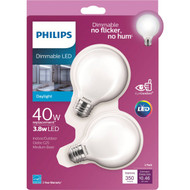 Philips 40W Equivalent Daylight G25 Medium Frosted LED Decorative Light Bulb (2-Pack)