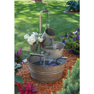 Best Garden 22 In. W. x 33 In. H. x 22 In. L. Galvanized Metal Bucket Fountain