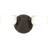 Halo Selectable Color Temperature Bronze Dusk to Dawn LED Twin Head Floodlight Fixture