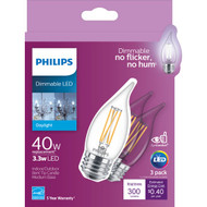 Philips 40W Equivalent Daylight BA11 Medium LED Decorative Light Bulb (3-Pack)