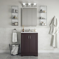 Continental Cabinets Waverly Espresso 24 In. W x 34 In. H Vanity with White Cultured Marble Top