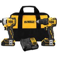 DEWALT 2-Tool Atomic 20 Volt MAX Lithium-Ion Brushless Drill/Driver & Impact Cordless Tool Combo Kit