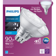 Philips 90W Equivalent Daylight PAR38 Medium Dimmable LED Floodlight Light Bulb (2-Pack)