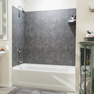 DumaWall+ Waterproof Interlocking Smoked Steel 25.6 In. x 14.8 In. Wall Tile  20.99 Sq. Ft. Box of 8