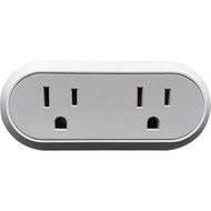 Brookstone 10A Dual Smart Plug  White & Gray