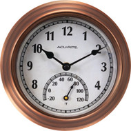 Acurite 8.5 In. Brushed Copper Wall Clock/Thermometer