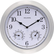 Acurite 13.5 In. White Clock/Thermometer/Hygrometer